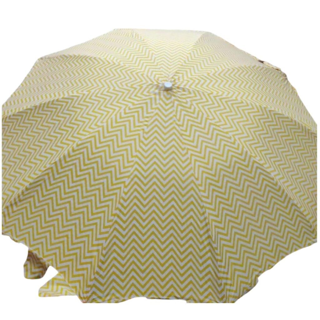 Yellow chevron print umbrellas