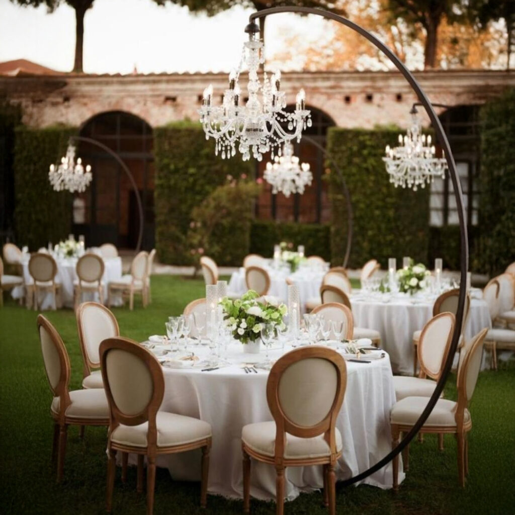 J stands with chandliers